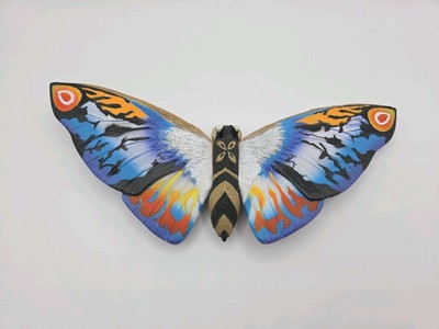 Rainbow Mothra Bandai Creation 10” Figure RARE VINTAGE Godzilla Desghidorah 2002-image