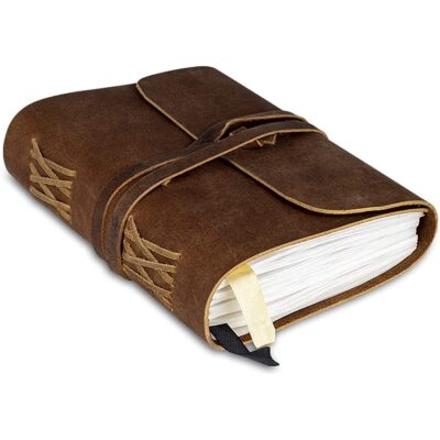 Leather Bound Notebook  Hand-Crafted Genuine Leather Writing Notebook-image