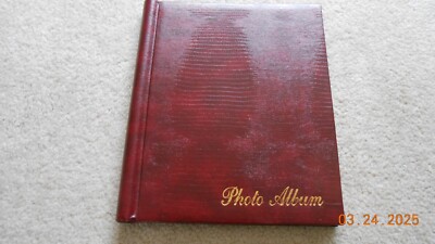 Vintage 20 Page Self Adhesive Burgandy Color Photo Book New-image