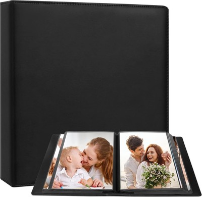 Leather 8x10 Photo Album, 168 Pockets for Family and Wedding Memories-image