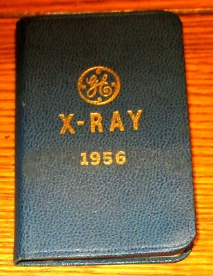 General Electric X-Ray 1956 Pocket Diary Blue Leather Bound Book Un-Marked-image