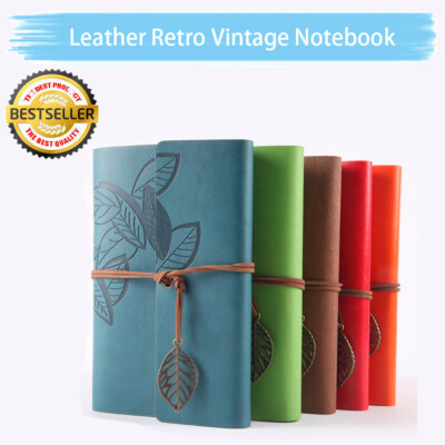 Classic Leather Cover Notebook Vintage Blank Journal Retro Writing Diary Bound-image