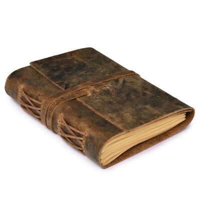 Lined Paper Leather Bound Journal-260 Pages Rustic Brown 8 X 6 Inches A5 - Bo...-image