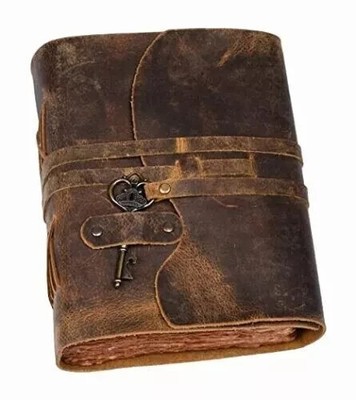 Journal Leather Notebooks Vintage Books Handmade Deckle Edge Paper Leather Bound-image