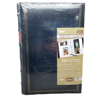 Pioneer Photo Album Blue Bonded Leather Bi-Directional 200 Pockets, 4