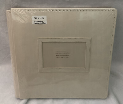 Creative Memories 12x12 Cream Leather Window Coverset Album NIP NLA-image