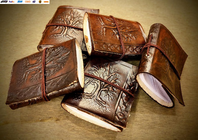 Mini Tree of Life Embossed Single Piece Tiny Leather Bound Journal, Pocket Size -image