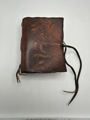 Leather Journal Etched Handmade Notebook Diary Sketchbook Unlined Blank Paper-image
