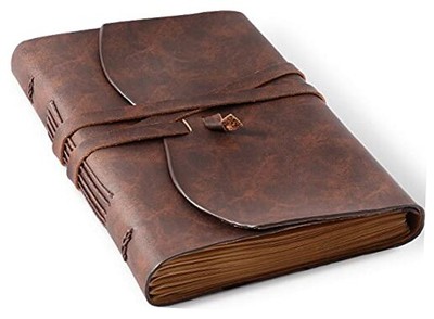 Leather Bound Journal for Men/Women, Rustic Vintage 6X8 Inch dark brown-image
