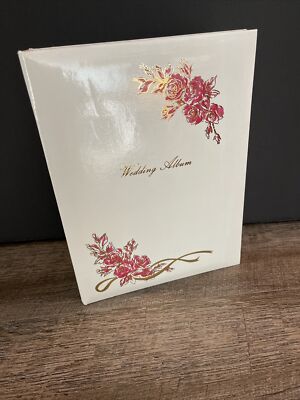Cottagecore Bridal Memories Wedding Album Pink Roses Gold Unused Archival Safe-image