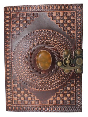 Vintage leather Bound Antique Paper Notebook/Diary/Sketchbook Bold Brown S06-image