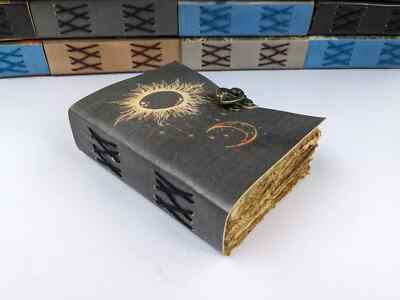 Vintage Leather bound Journal Antique Handmade Paper Notebook Diary Sketchbook-image