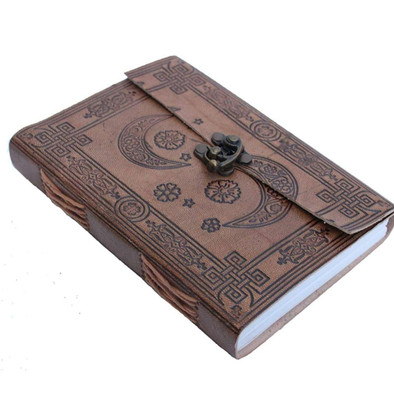 Vintage Leather bound Journal Antique Handmade Paper Notebook Diary Sketchbook-image
