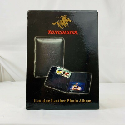 Winchester Rifle cowboy Hunting Black Leather Photo book Album 200 photos 4x6-image