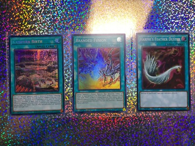 YuGiOh! EGS1-EN022 Harpie's Feather Duster; SDAZ-EN021 Branded Fusion-image