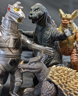 Bandai Toho Champion Festival Godzilla vs Mechagodzilla Vinyl Figure 4 Set 1983-image
