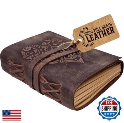 moonster Leather Journal with Embossed Heart Shape - Non Refillable 8x6″ Line-image