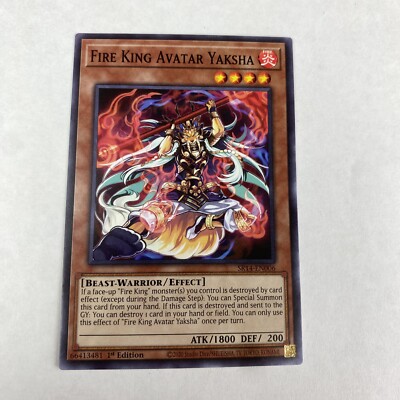 yugioh Fire King Avatar Yaksha SR14-EN006 Fire Kings Structure Deck 1st Edition-image