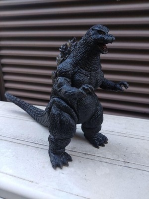 Vintage Godzilla Figure Black Color 30cm Retro Kaiju Collectible Toy-image