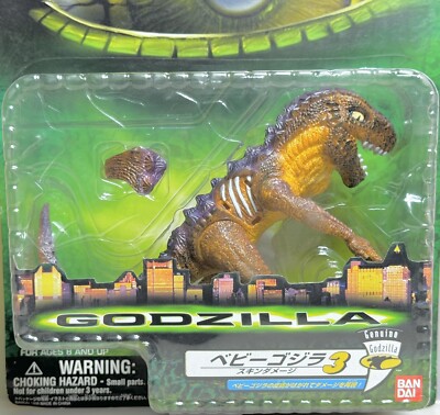 GODZILLA Baby Godzilla3 Skin Damage Action Figure 1998 TRENDMASTERS BANDAI-image
