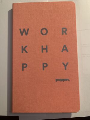 Poppin Work Happy 5x8.5” Hard Cover Journal ~ 160 Lined Pages ~ Guava Color-image