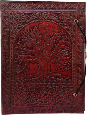 Large Tree of Life Leather Journal Bound Leather Journal Leather Journal Brown-image