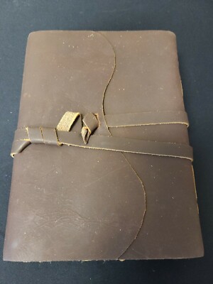 Handmade Rustic Leather Journal Notebook Bound Writing Diary Sketch Deckle Book -image