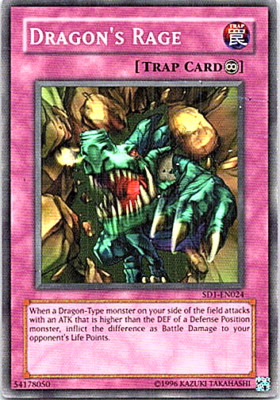 Dragon's Rage SD1-EN024 Yu-Gi-Oh! Light Play Unlimited-image