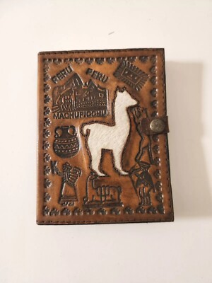 Machu Picchu Llama Mountain Leather Bound Journal Notepad Cusco Peru Diary-image