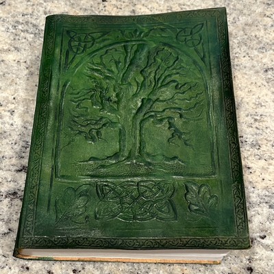 Celtic Pagan Wicca TREE of LIFE A5 Handmade Leather Journal Diary Book Shadows-image