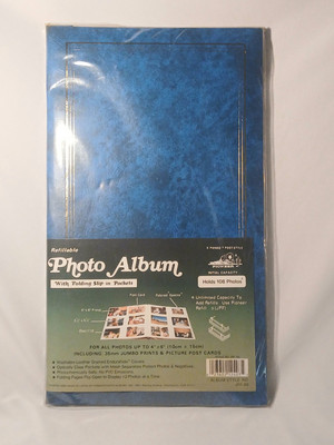 Blue Pioneer JPF-46 Refillable Fold Out Photo Album Holds 108 Photos -image