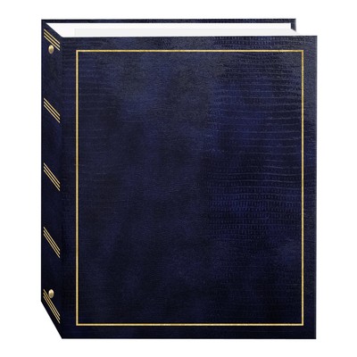 Magnetic Self-Stick 3-Ring Photo Album 100 Pages (50 Sheets), Navy Blue-image