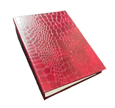 Red Alligator Hide Photo Album / Binder - 96 4x6 Sleeves-image