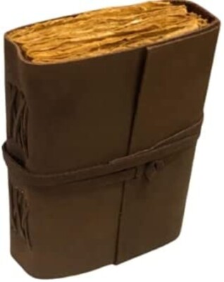 Vintage Leather Bound Journal With Antique Handmade Deckle Edge Papers Diary2-image