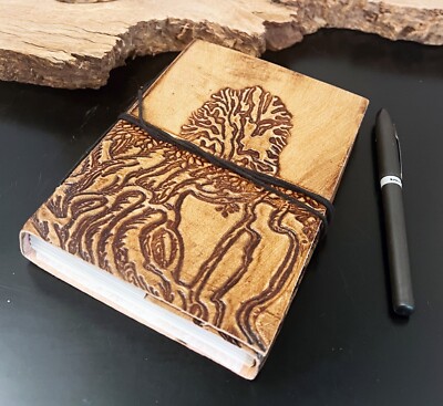 Embossed Tree of Life Journal | Durable Leather Bound | 5 x7 | 200 Acid-Free Pg-image