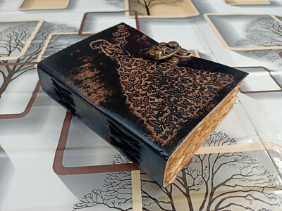 Vintage Leather bound Journal Antique Handmade Paper Notebook Diary Sketchbook-image