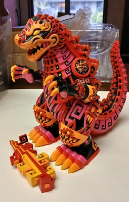 Mondo Godzilla Urban Aztec Burning Variant vinyl figure-image