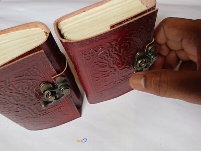 2 *Tree of Life Embossed Vintage Leather Bound Journal 3/4