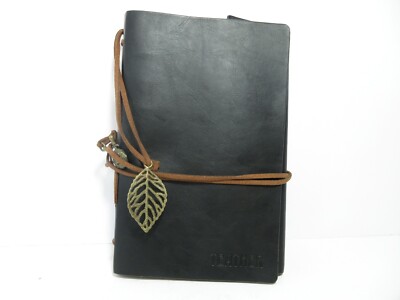 Teather Leather Bound Journal Nautical Theme With Charms on Leather Tassles-image