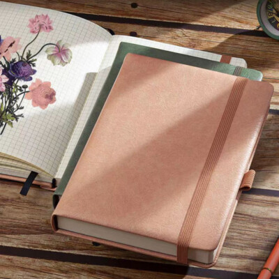 320 Pages Soft Leather Grid Paper Notebook Graph Paper Diary Notepad for Design-image