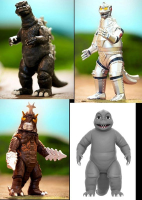 Godzilla Toho Wave 3 Set of 4 ReAction Figures Super 7-image