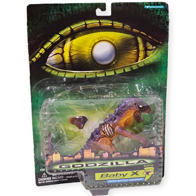 Vintage Trendmaster Godzilla Baby X w/ Battle Damage Geniune New Sealed Figure-image