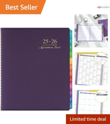 2025-2026 Appointment Book Weekly Planner Faux Leather Tabs 15 Min Schedule-image