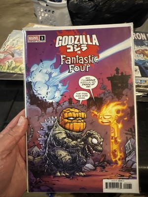GODZILLA VS. FANTASTIC FOUR #1 03/26/2025 NM-/VF+ YOUNG VARIANT MARVEL COMICS-image