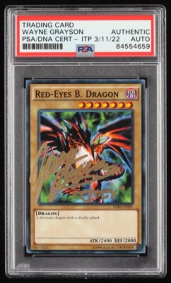 Wayne Grayson Joey Wheeler Signed Red-Eyes B. Dragon Yu-Gi-Oh Structure Deck PSA-image