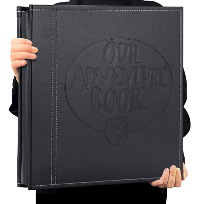 PU Leather Photo Album Our Adventure Book Retro Handmade Scrapbook Black 40Pages-image