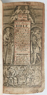 1653-54 BIBLE in ENGLISH antique Old & New Testament London: by John Field-image