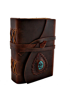 Vintage Leather bound Journal Antique Handmade Paper Notebook Diary Sketchbook-image