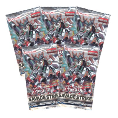 Yu-Gi-Oh Cards - Savage Strike - Booster Packs (5 Pack Lot) - New Factory Sealed-image
