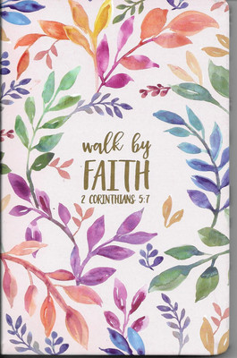 Walk By Faith 2 Corinthians :7 - Pink Faux Leather Journal with Floral Borde...-image